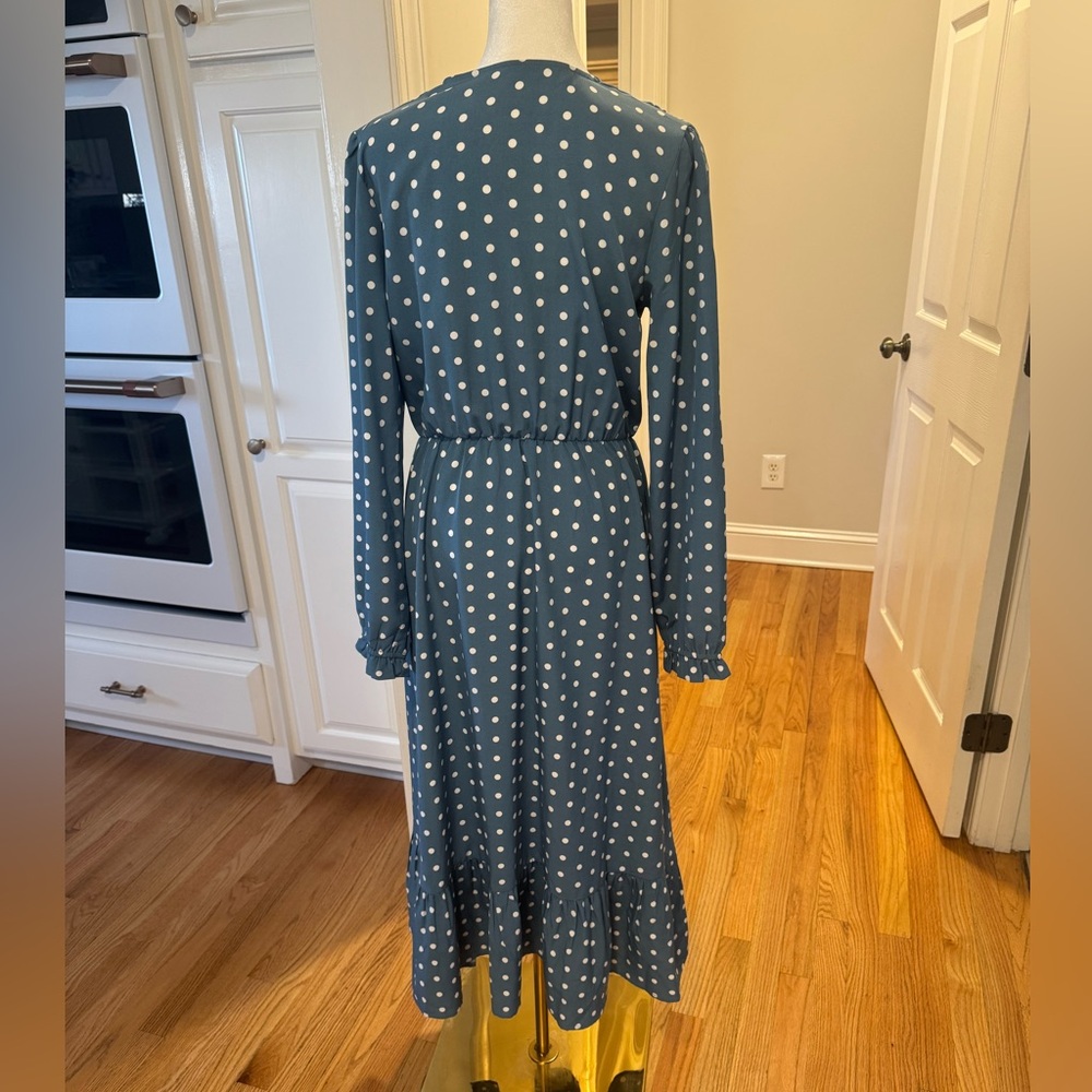 Polka Dot Blue Maxi Dress - Picture 5 of 7